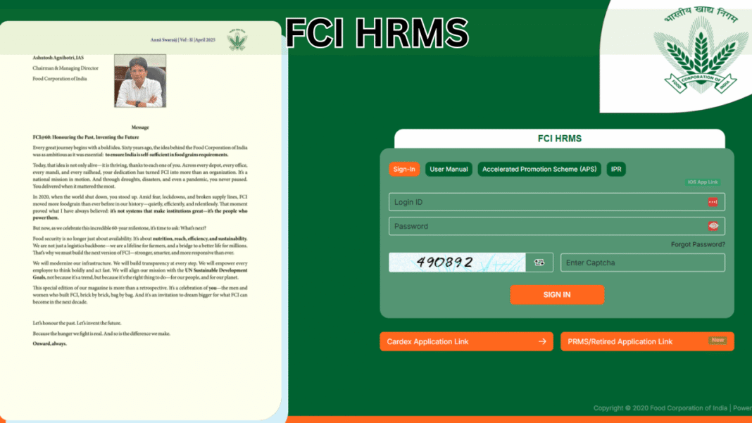 FCI HRMS Guide_ Features, Login And App Access